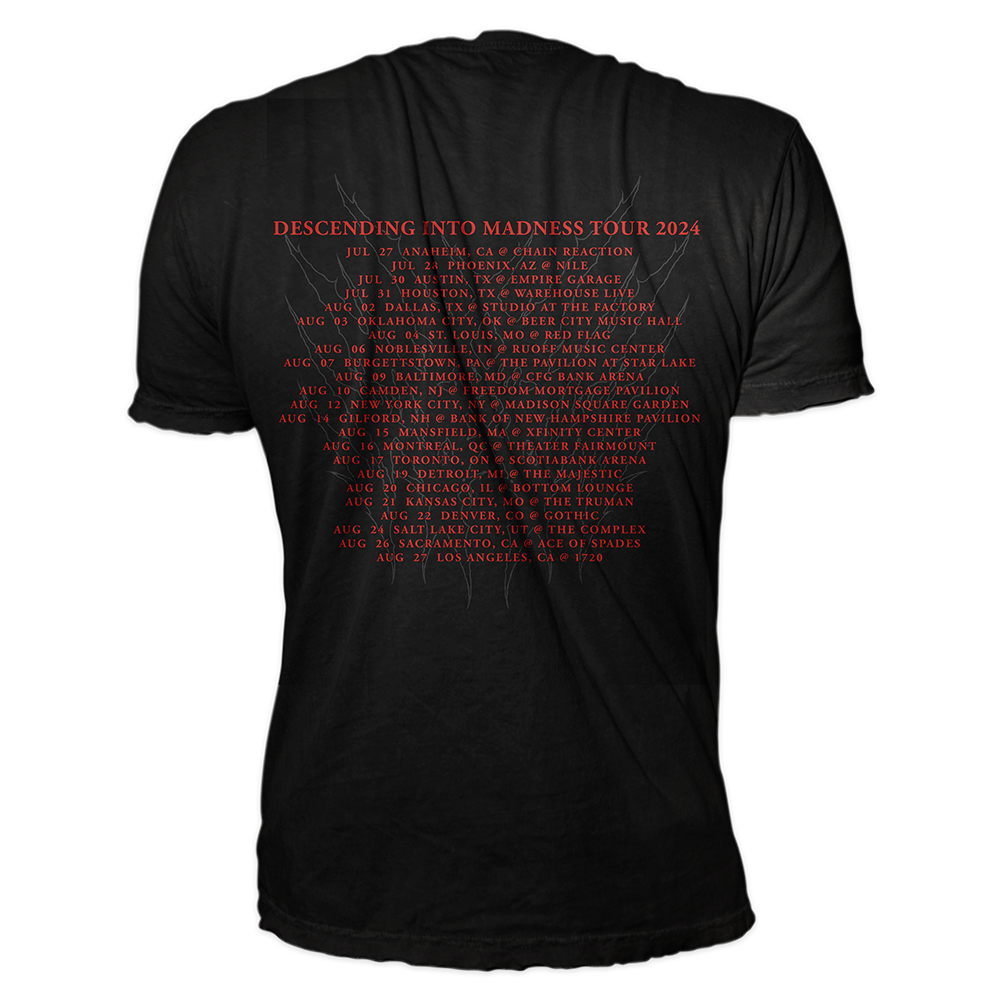 Orbit Culture - 2024 Descending Into Madness Red Mechanic Tour t-shirt