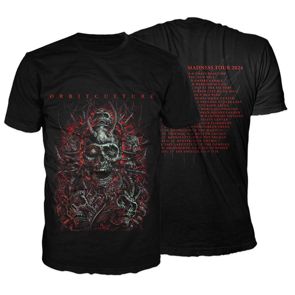 Orbit Culture - 2024 Descending Into Madness Red Mechanic Tour t-shirt